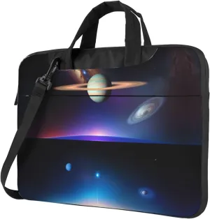 Cosmic Saturn Pattern Laptop Bag - with Soft Interior, Multiple Pockets - Ideal for Men, Travel and Business