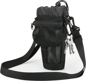 Cosmos Water Tumbler Carrier Bag Water Bottle Sling Bag Pouch Holder for Travel Hiking Walking Gym - Fits 20-30 Oz Insulated Water Tumbler - with Ventilated Mesh Pocket & Adjustable Sling Strap