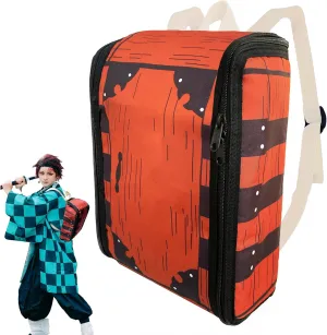 Cosplay Backpack Gifts Box Wooden Printing Mini Bag Anime Merch Cosplay Props for Boys Girls Kids Teens,11.8×8.6 inches