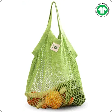 Cotton Mesh Carry Bags - Short Handle (2 Pack)