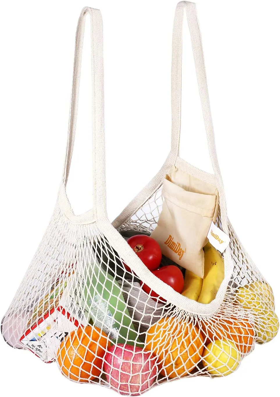 Cotton Net Shopping Tote Ecology Market String Bag Organizer-for Grocery Shopping & Beach, Storage, Fruit, Vegetable