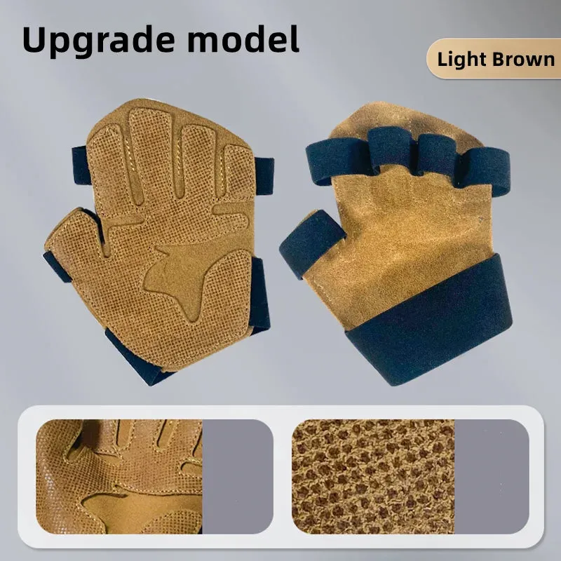 Cowhide Ventilated Weight Lifting Gloves Men Women Gym Workout Gloves for Fitness Weightlifting Pull Ups Palm Protection Support