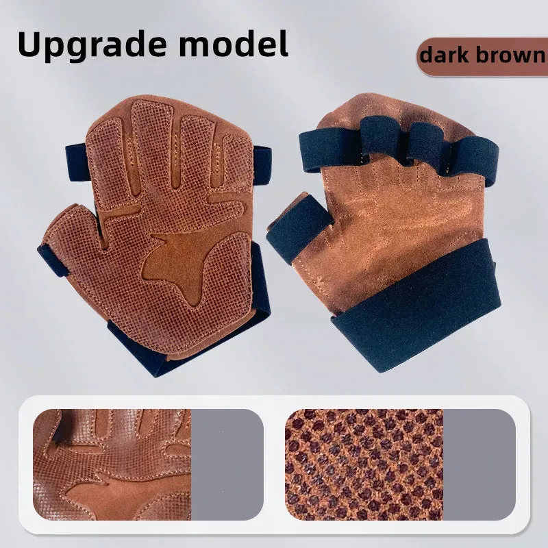 Cowhide Ventilated Weight Lifting Gloves Men Women Gym Workout Gloves for Fitness Weightlifting Pull Ups Palm Protection Support
