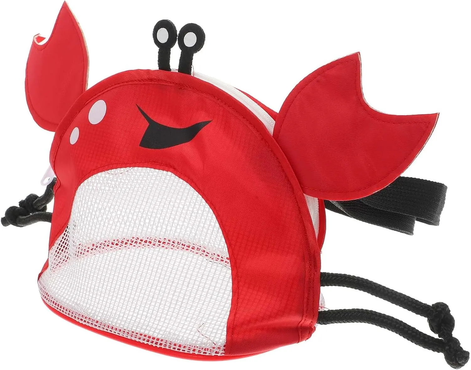 Crab Shape Kids Beach Bag - Mesh Seashell Collecting Bag with Adjustable Strap Pvc Material Red 11.02 X 6.29 X 4.13 Inches Ideal for Beach Pool Parties and Outdoor