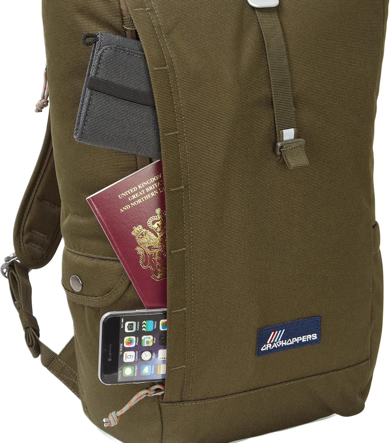 Craghoppers Adult Kiwi Classic Rolltop Backpack, Woodland Green, 20 Liter