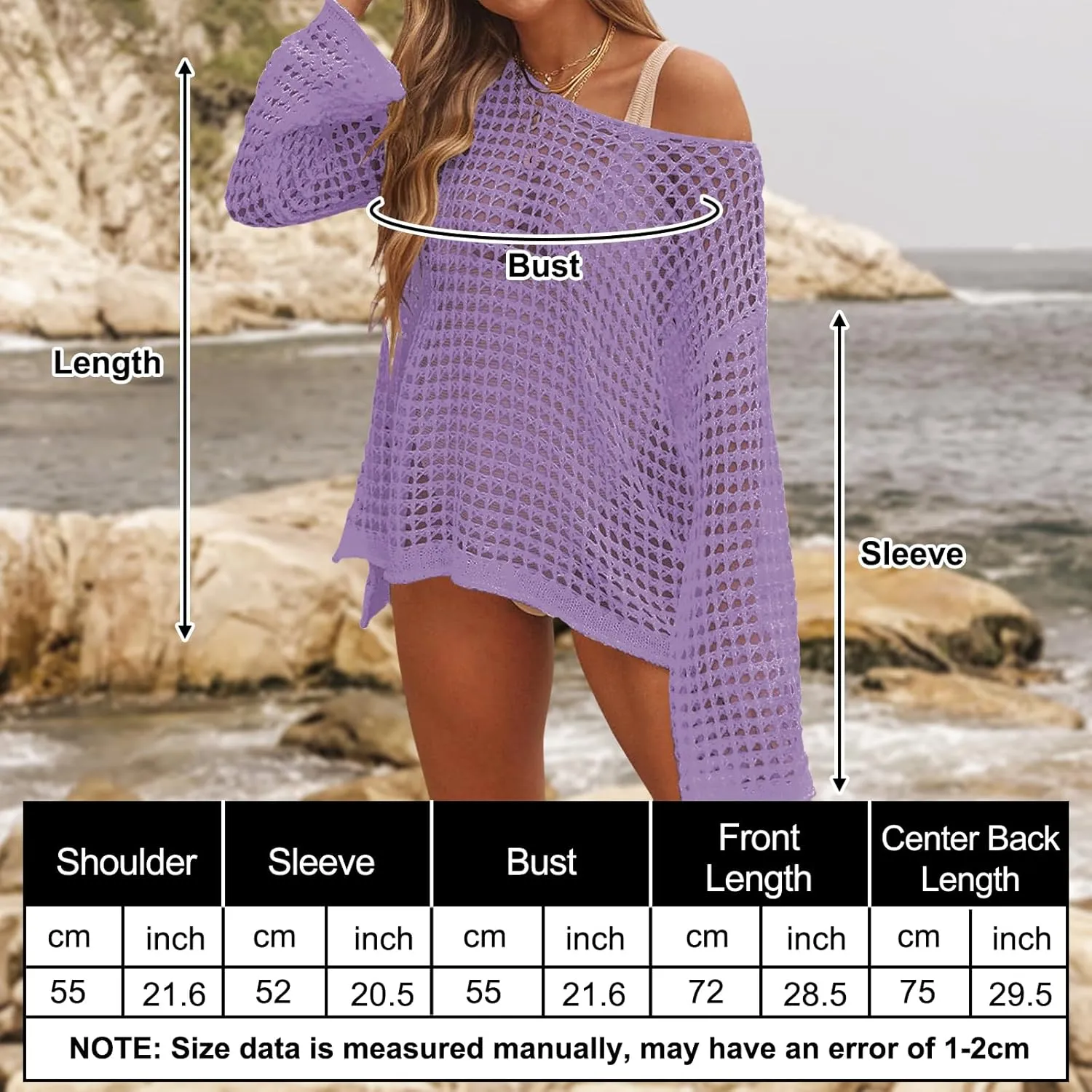 Crochet Cover Up for Women Mesh Hollow Out Bikini Cover Ups for Swimwear Summer Swimsuit