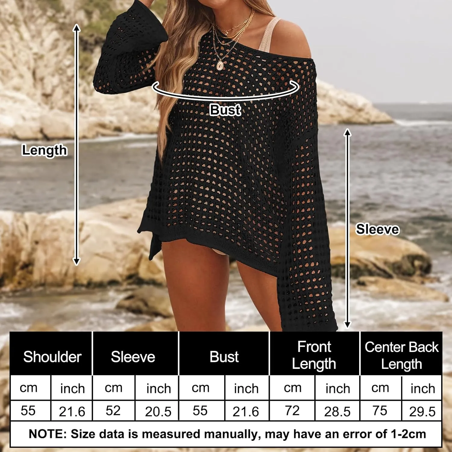 Crochet Cover Up for Women Mesh Hollow Out Bikini Cover Ups for Swimwear Summer Swimsuit