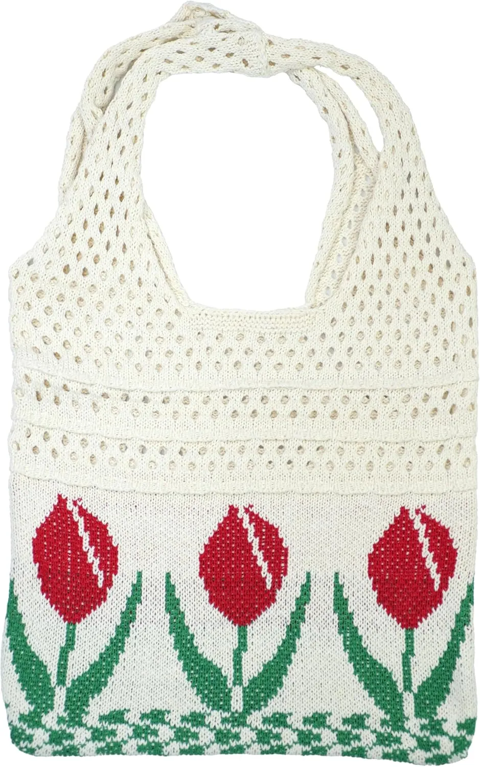 Crochet Tote Bag Women's Summer Aesthetic Mesh Beach Bags Knitting Handbags Cute