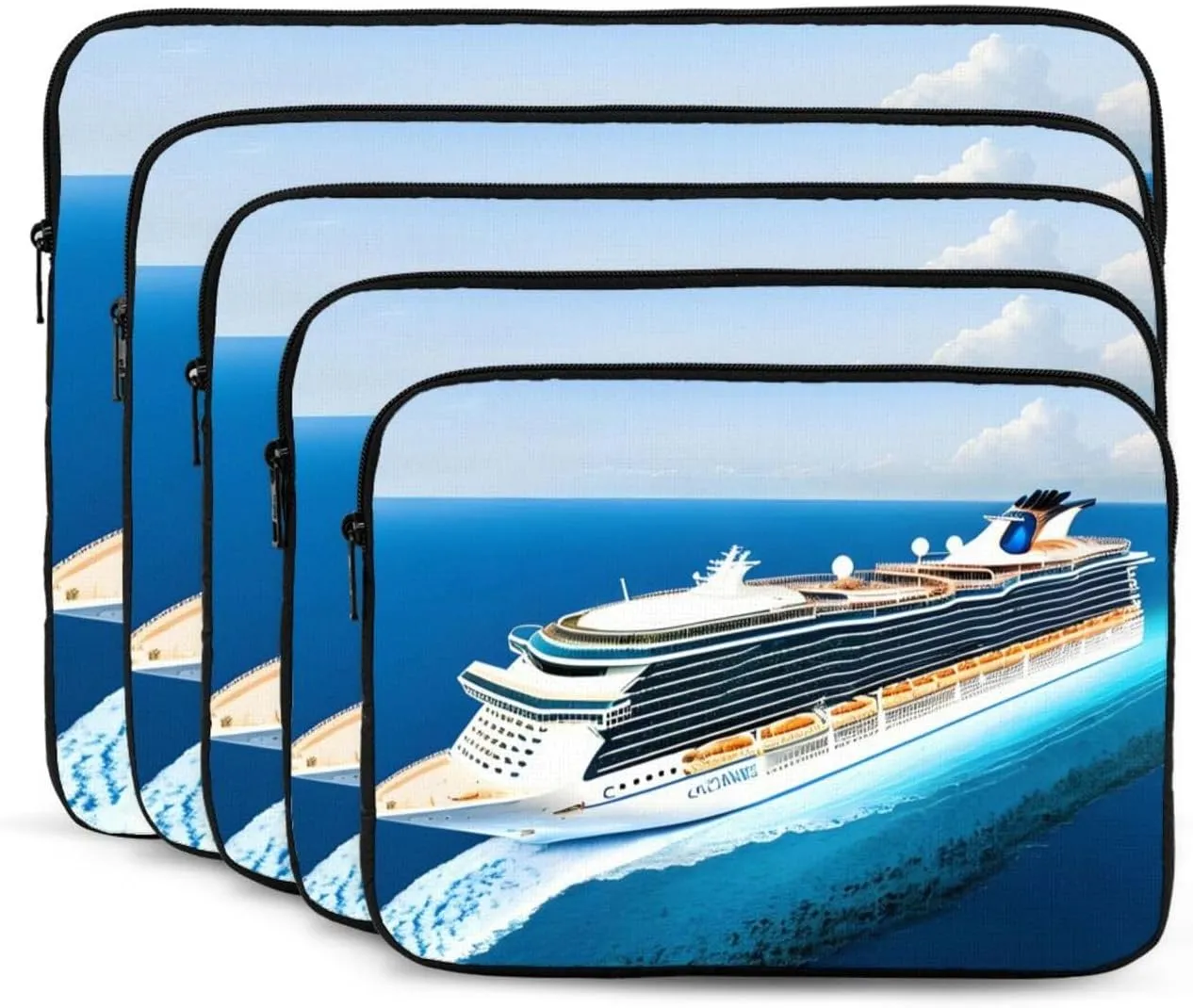 Cruise Ships Pattern Shockproof Portable Laptop 15 inch Sleeve Bag for Men and Women - Ideal for Business Travel, School, and Daily Use