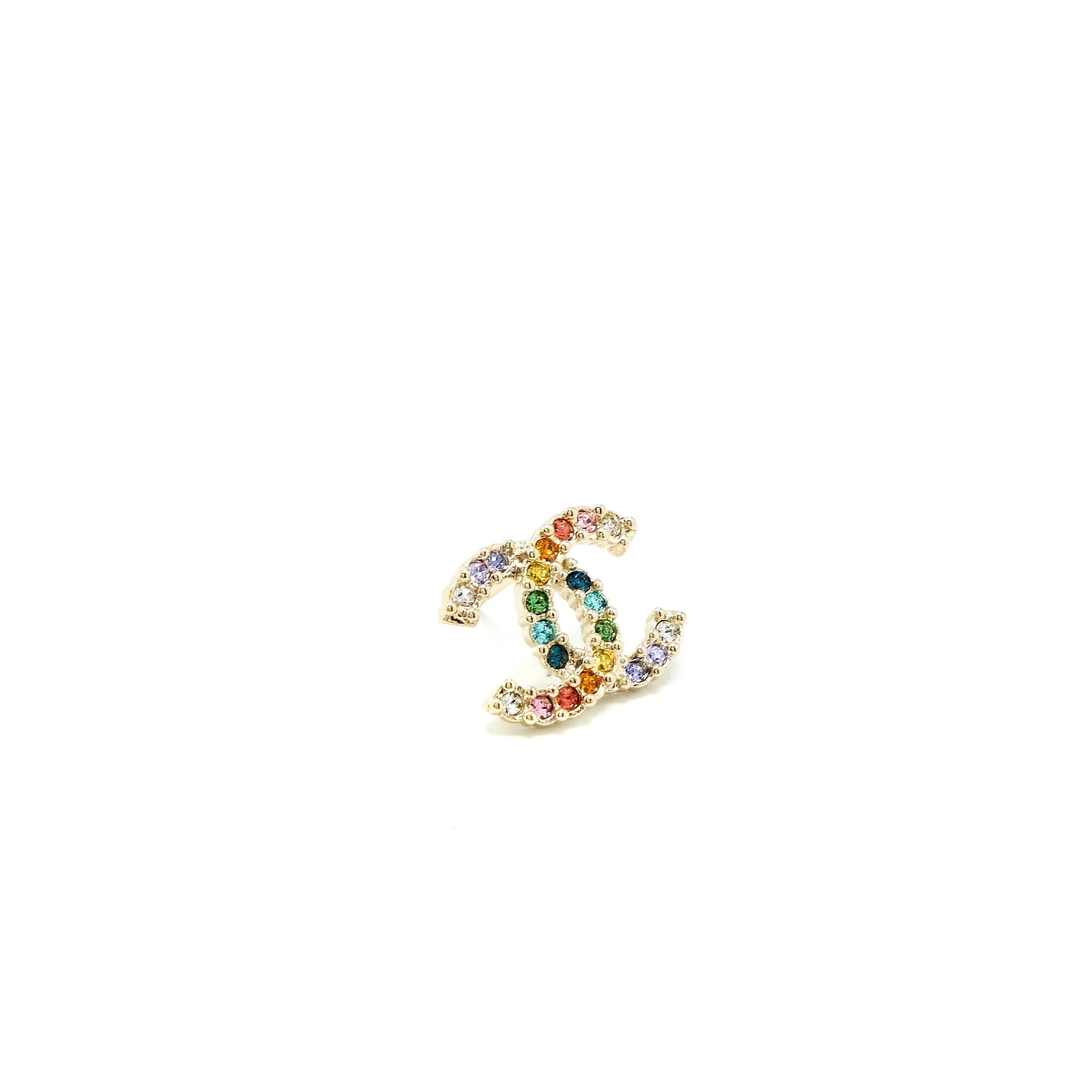 Crystal CC Logo Earrings Chanel Highly intuitive Rainbow Dual-purpose