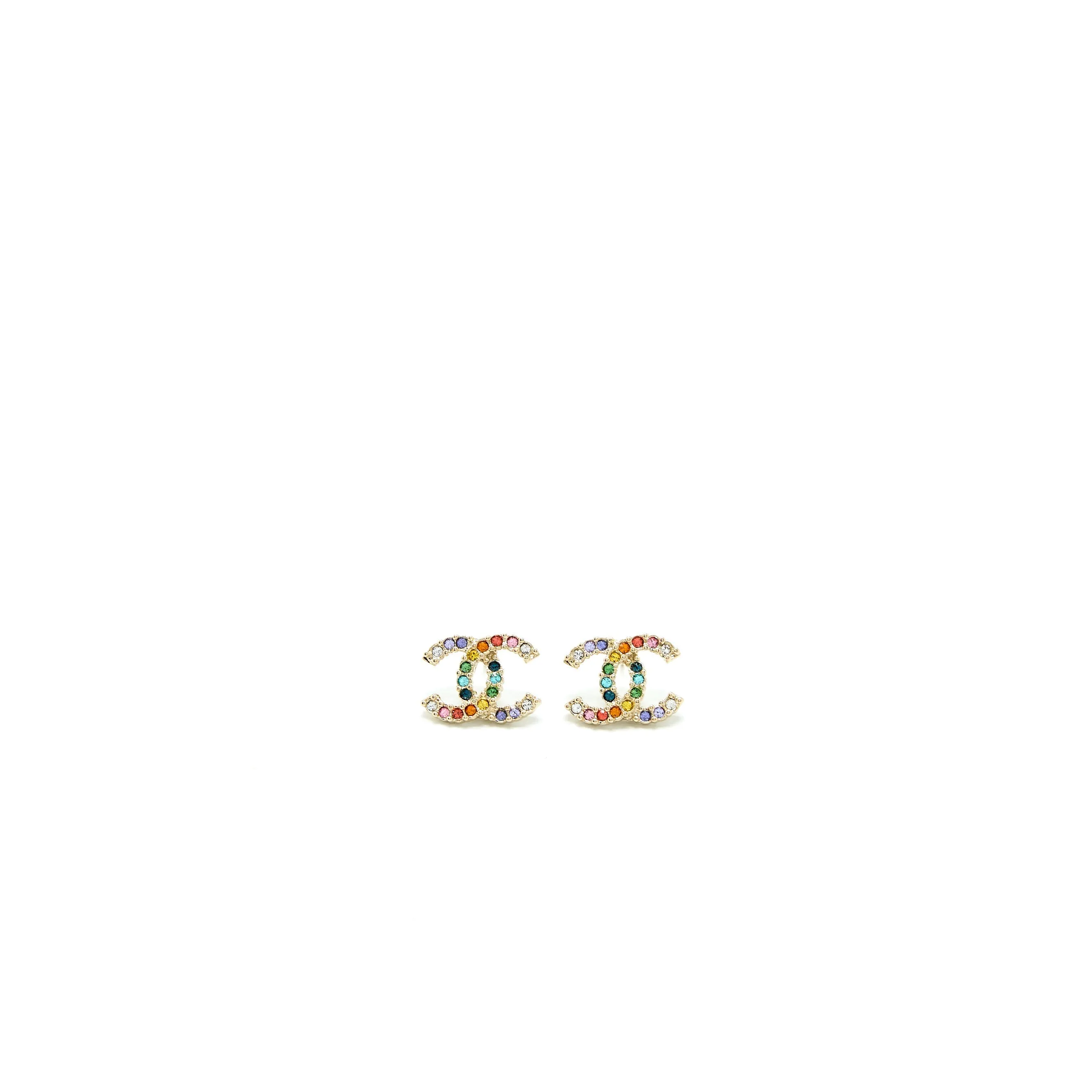 Crystal CC Logo Earrings Chanel Highly intuitive Rainbow Dual-purpose