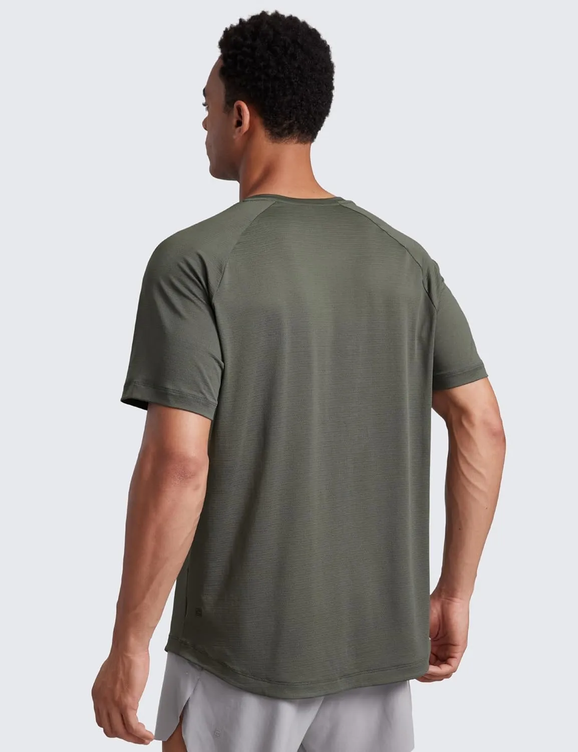 CRZ YOGA Mens Lightweight Athletic T-Shirts Moisture Wicking Running Workout Shirt Short Sleeve Gym Tops