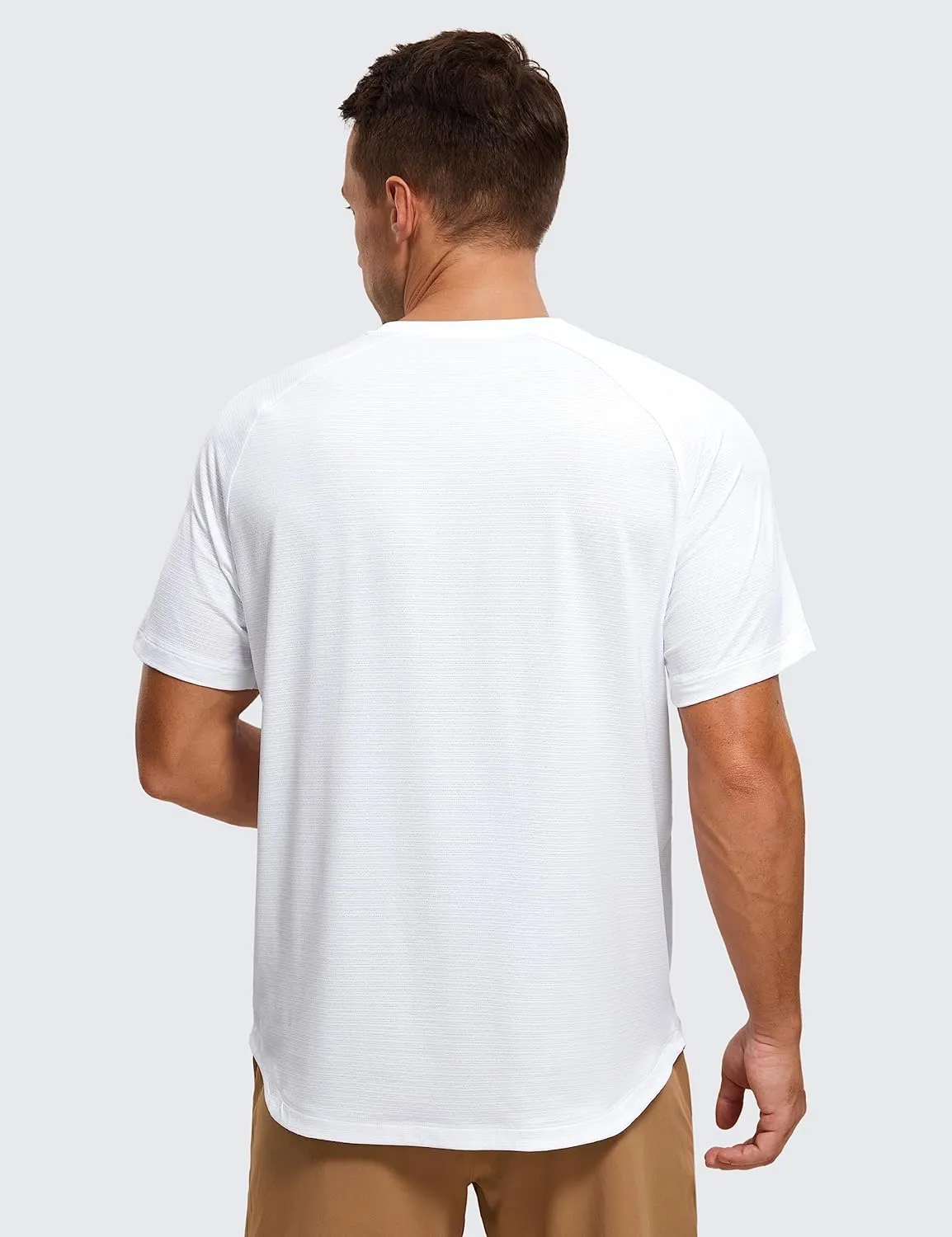 CRZ YOGA Mens Lightweight Athletic T-Shirts Moisture Wicking Running Workout Shirt Short Sleeve Gym Tops