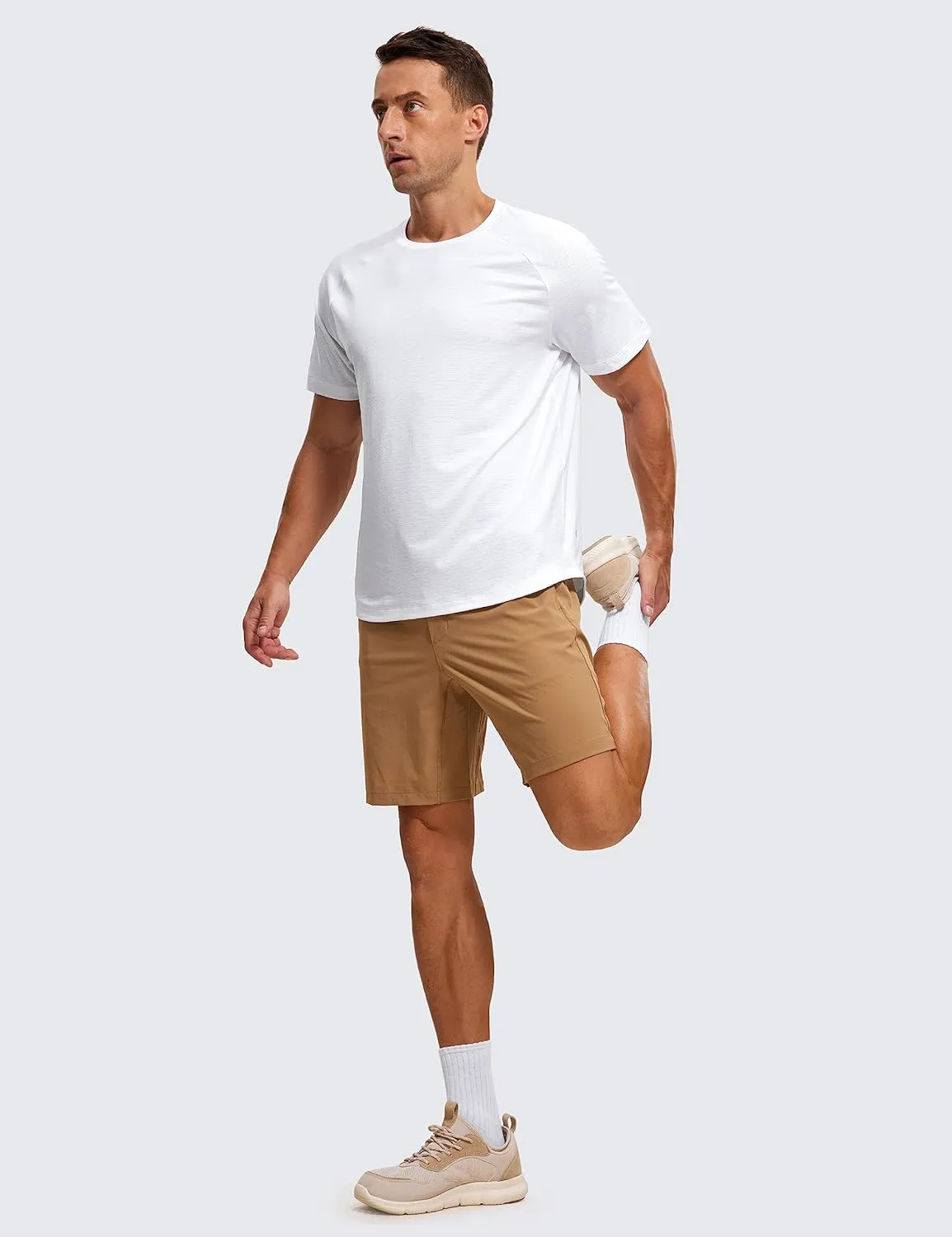 CRZ YOGA Mens Lightweight Athletic T-Shirts Moisture Wicking Running Workout Shirt Short Sleeve Gym Tops
