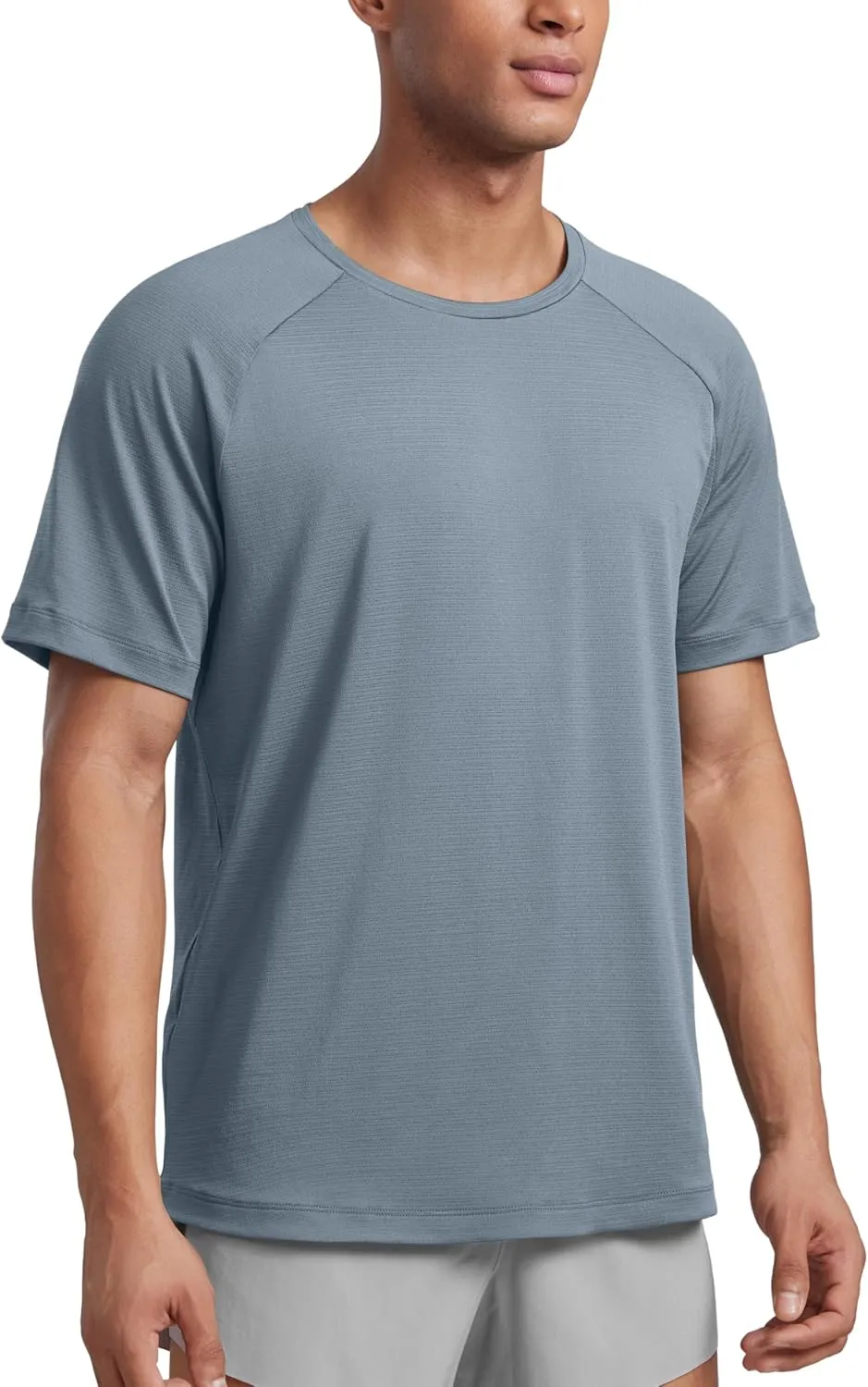 CRZ YOGA Mens Lightweight Athletic T-Shirts Moisture Wicking Running Workout Shirt Short Sleeve Gym Tops