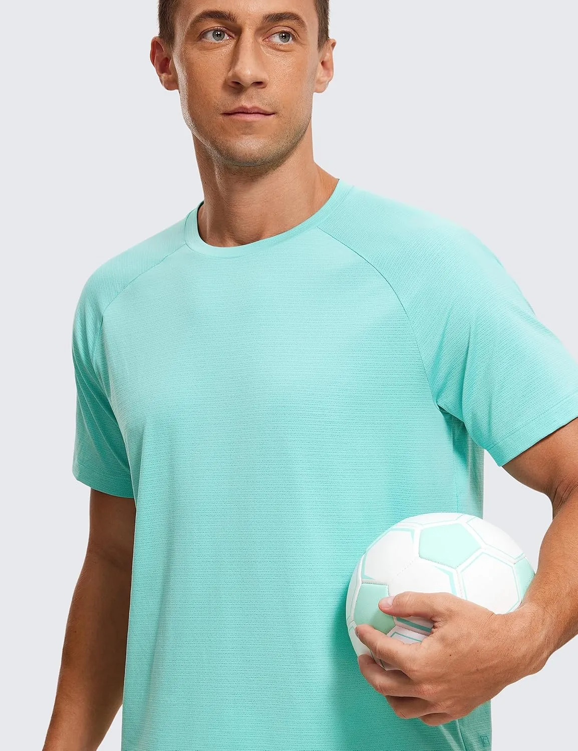 CRZ YOGA Mens Lightweight Athletic T-Shirts Moisture Wicking Running Workout Shirt Short Sleeve Gym Tops