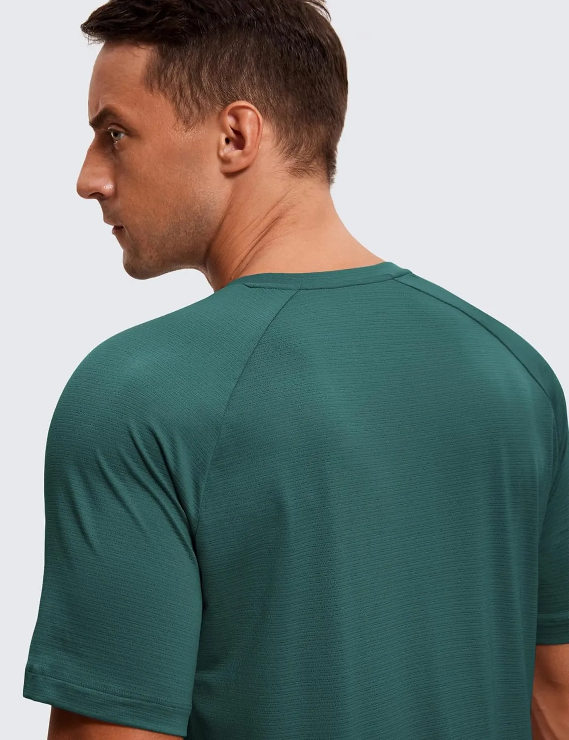 CRZ YOGA Mens Lightweight Athletic T-Shirts Moisture Wicking Running Workout Shirt Short Sleeve Gym Tops