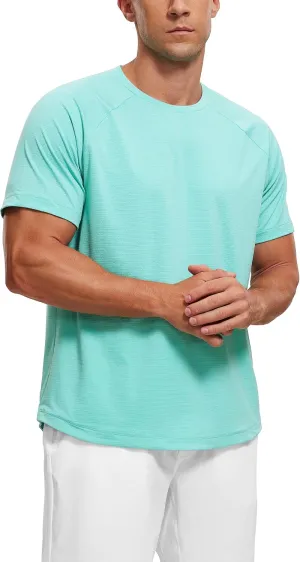 CRZ YOGA Mens Lightweight Athletic T-Shirts Moisture Wicking Running Workout Shirt Short Sleeve Gym Tops