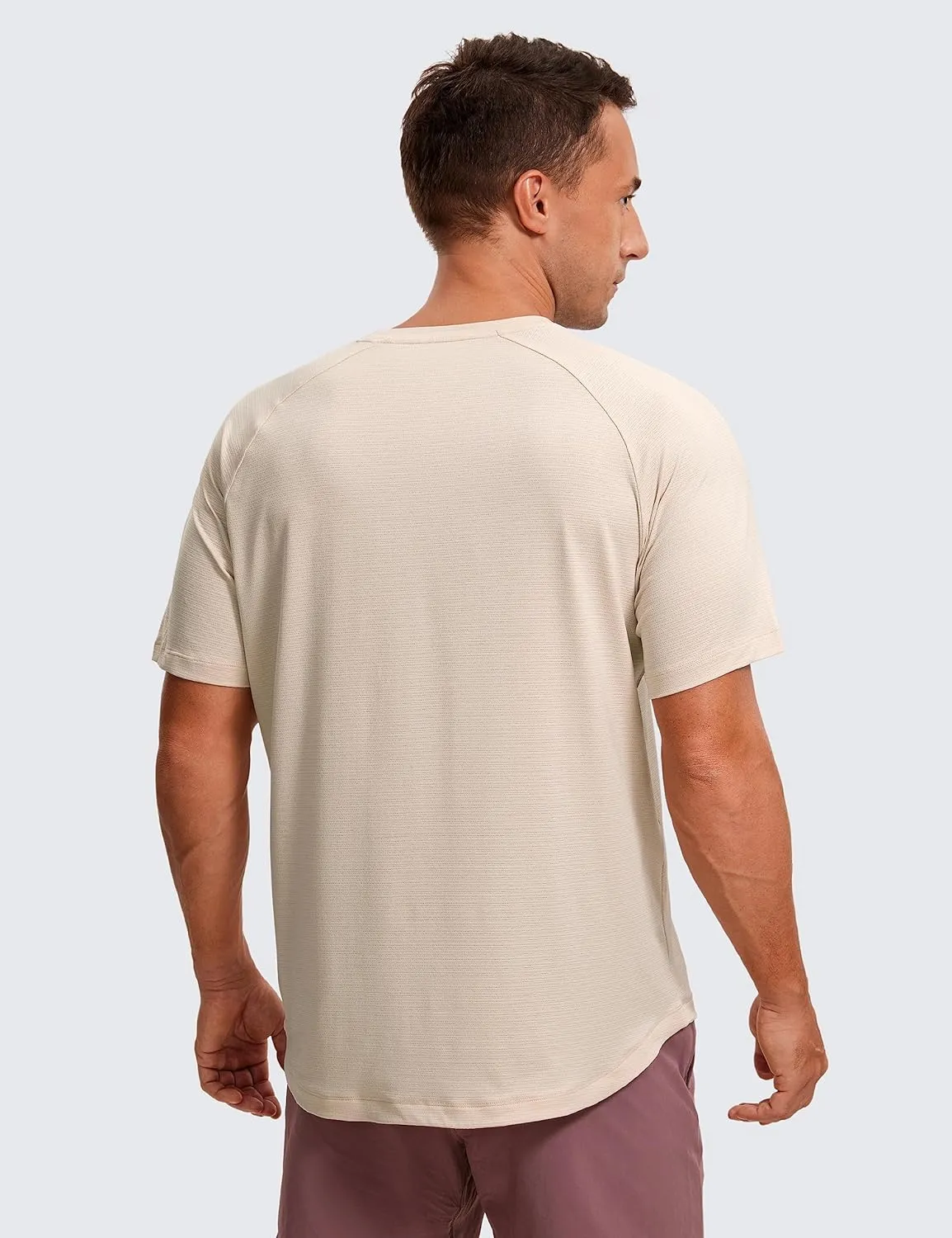 CRZ YOGA Mens Lightweight Athletic T-Shirts Moisture Wicking Running Workout Shirt Short Sleeve Gym Tops