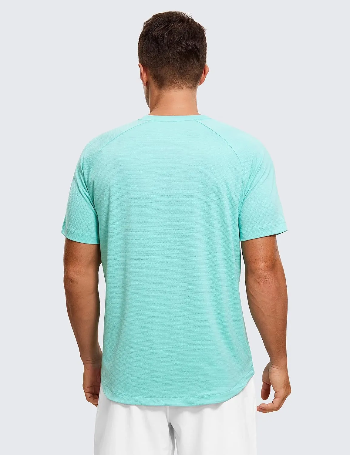 CRZ YOGA Mens Lightweight Athletic T-Shirts Moisture Wicking Running Workout Shirt Short Sleeve Gym Tops