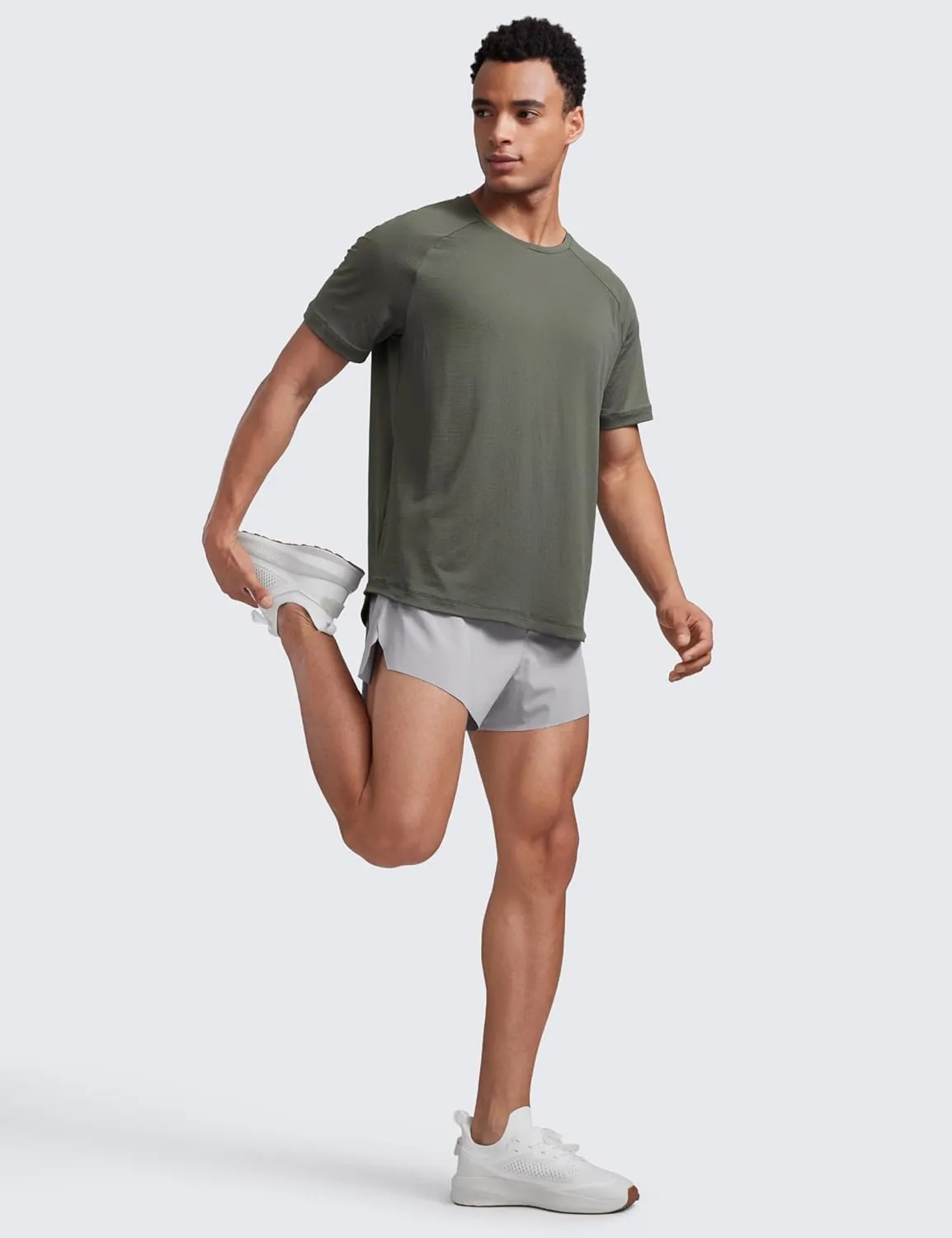 CRZ YOGA Mens Lightweight Athletic T-Shirts Moisture Wicking Running Workout Shirt Short Sleeve Gym Tops