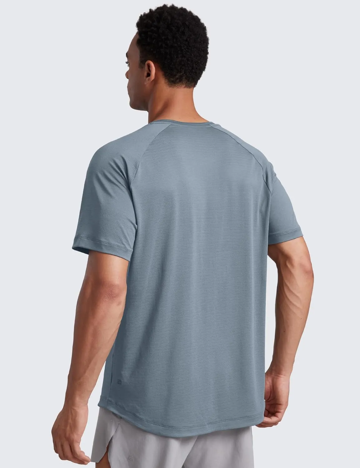 CRZ YOGA Mens Lightweight Athletic T-Shirts Moisture Wicking Running Workout Shirt Short Sleeve Gym Tops