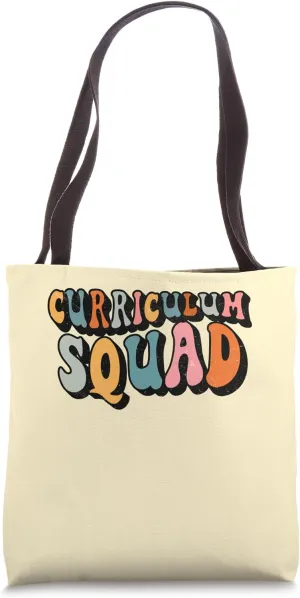 Curriculum Squad, Retro Groovy Back To School Matching Tote Bag
