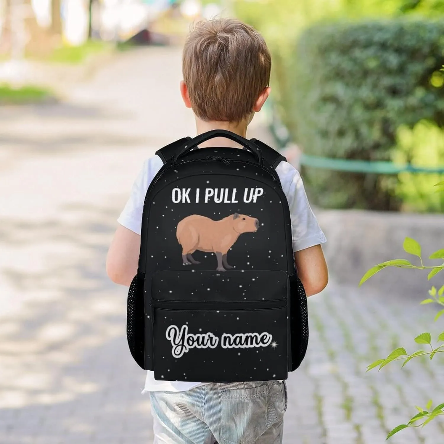 Custom Girls Boys Backpack with Name, 16 Inch Cute Bookbag with Large Capacity, Durable Lightweight Travel Laptop School Bags