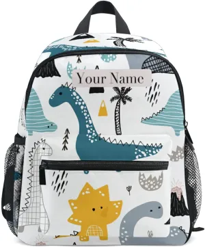 Custom Kids Back Pack Personalized Toddler Backpack with Name/Text,Dino Scandinavian Style Kindergarten Book Bag Practical and Durable Daycare Bag for Travel,Toys