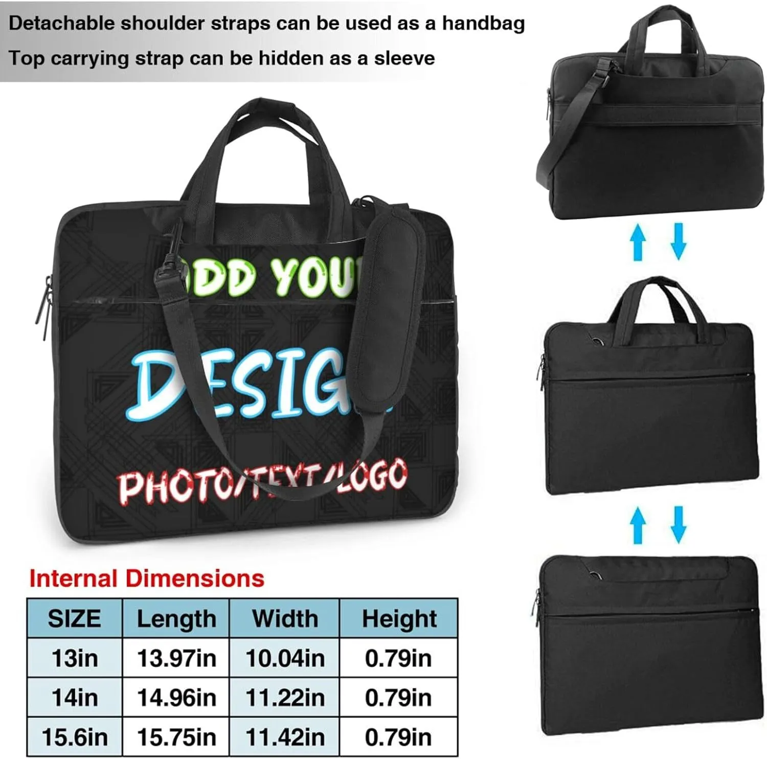 Custom Laptop Bag for Men Women,Personalized Business Laptop Shoulder Briefcase With Strap Computer Computer Bag