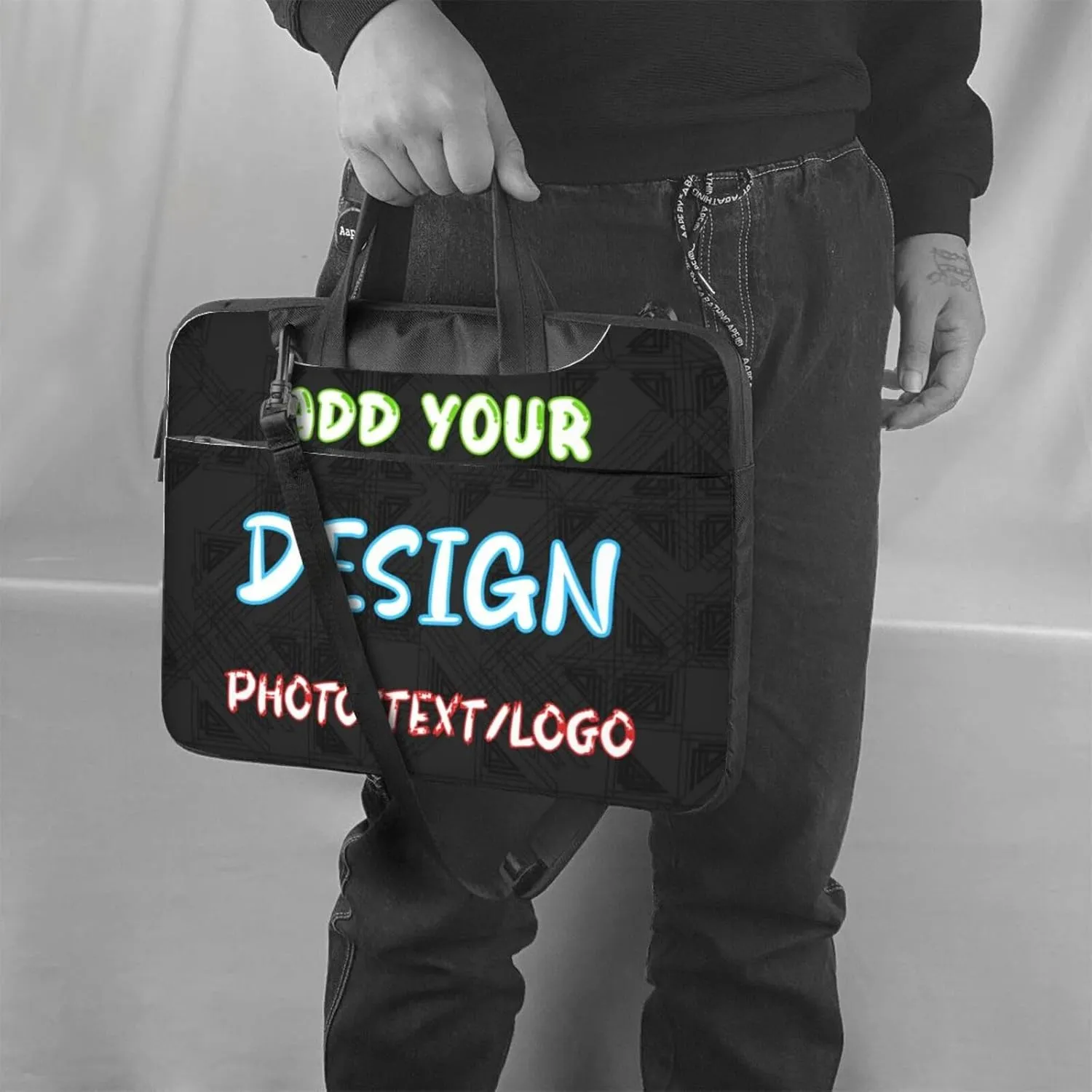 Custom Laptop Bag for Men Women,Personalized Business Laptop Shoulder Briefcase With Strap Computer Computer Bag