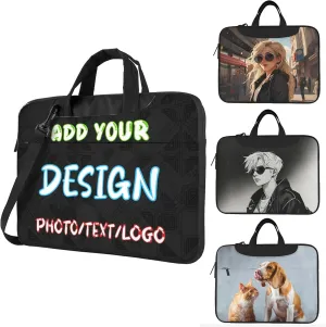 Custom Laptop Bag for Men Women,Personalized Business Laptop Shoulder Briefcase With Strap Computer Computer Bag
