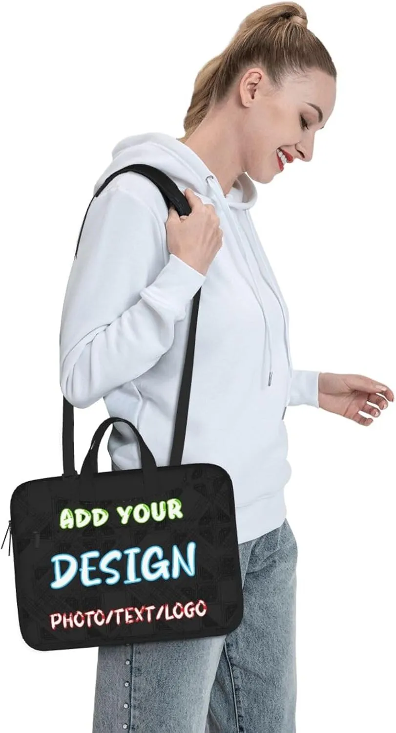 Custom Laptop Bag for Men Women,Personalized Business Laptop Shoulder Briefcase With Strap Computer Computer Bag