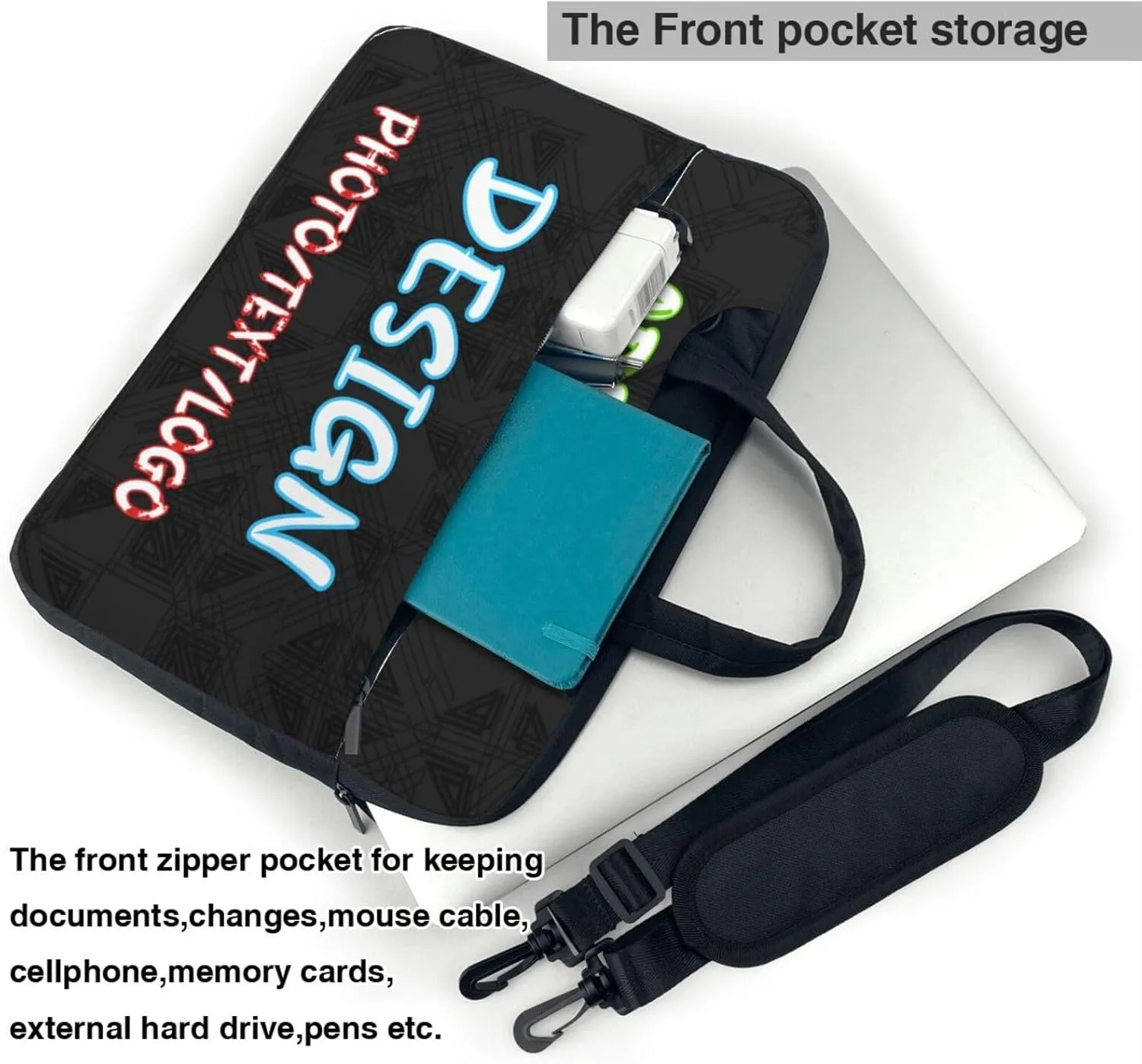 Custom Laptop Bag for Men Women,Personalized Business Laptop Shoulder Briefcase With Strap Computer Computer Bag