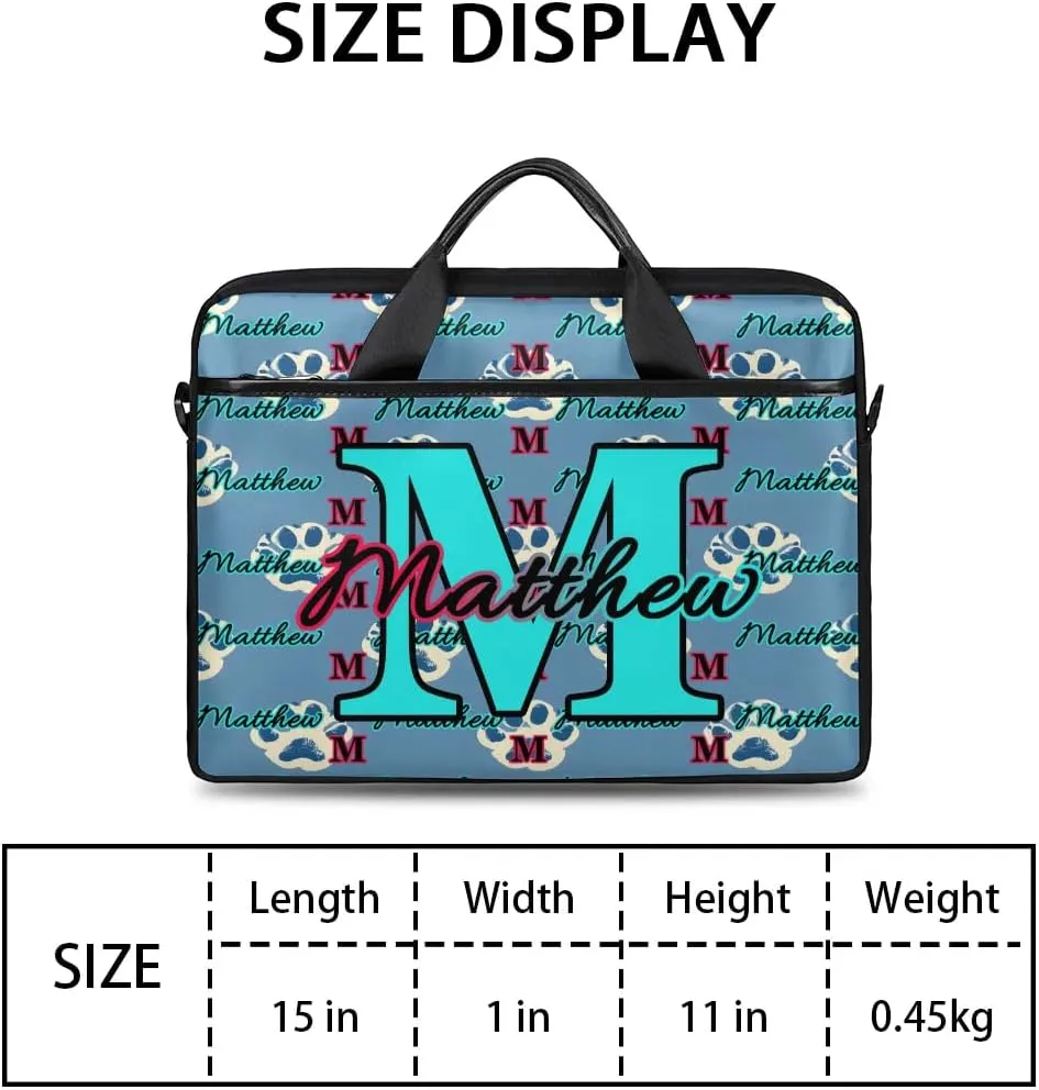 Custom Laptop Bag for Women Men Personalized Name 13 14 15.6 inch Laptop Messenger Shoulder Bags