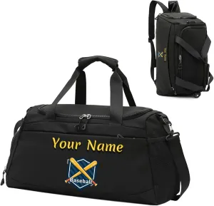 Custom Large Capacity Sports Duffel Bag, Personalized Gym Bag for Men, Weekend Overnight Carry On Bag - With Shoes Compartment and Wet Dry Pocket - Adjustable Strap - Tote Bag/Backpack Dual-purpose