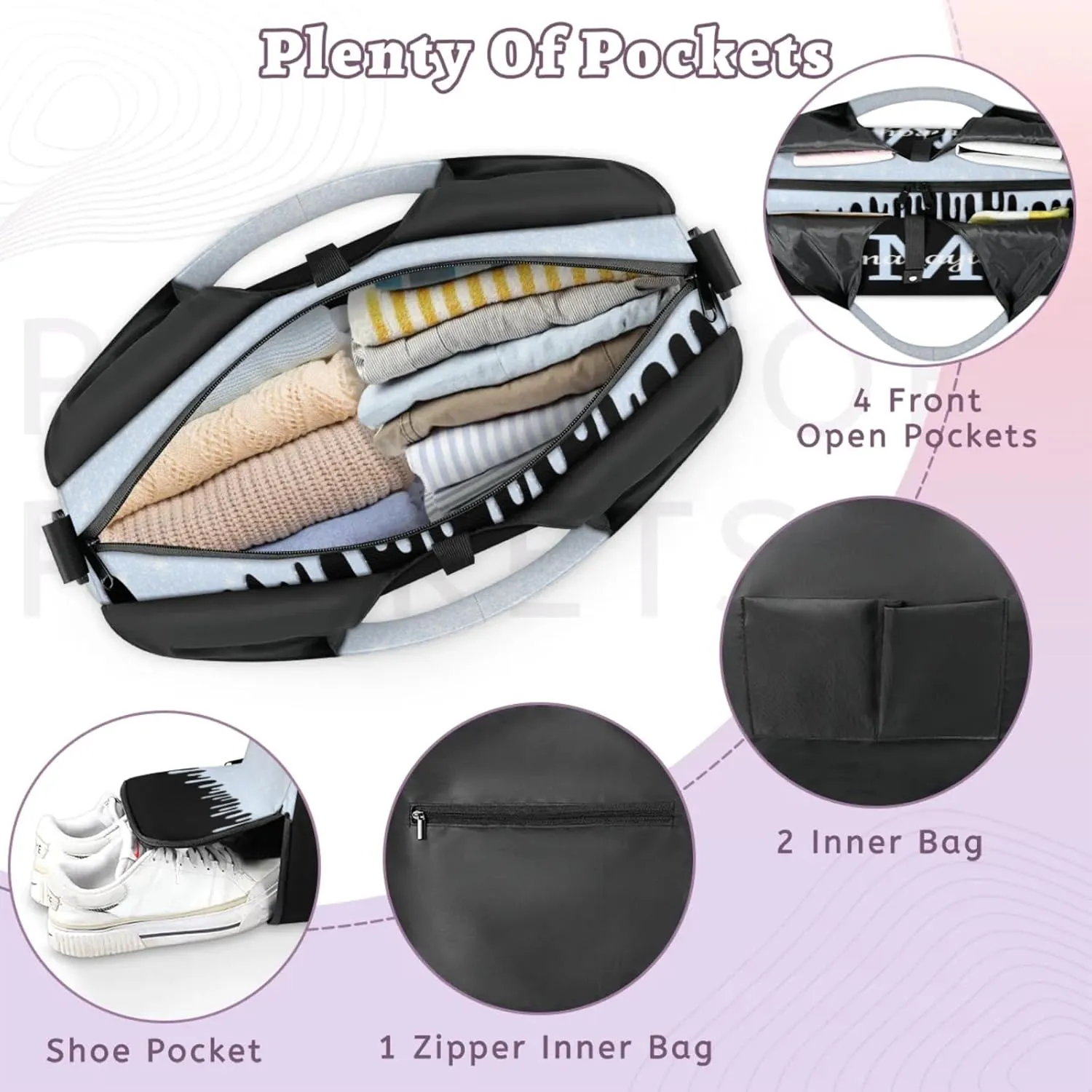Custom Name Yoga Mat Bag for Women Personalized Sports Gym Duffle Shoulder Bags for Travel Pilates