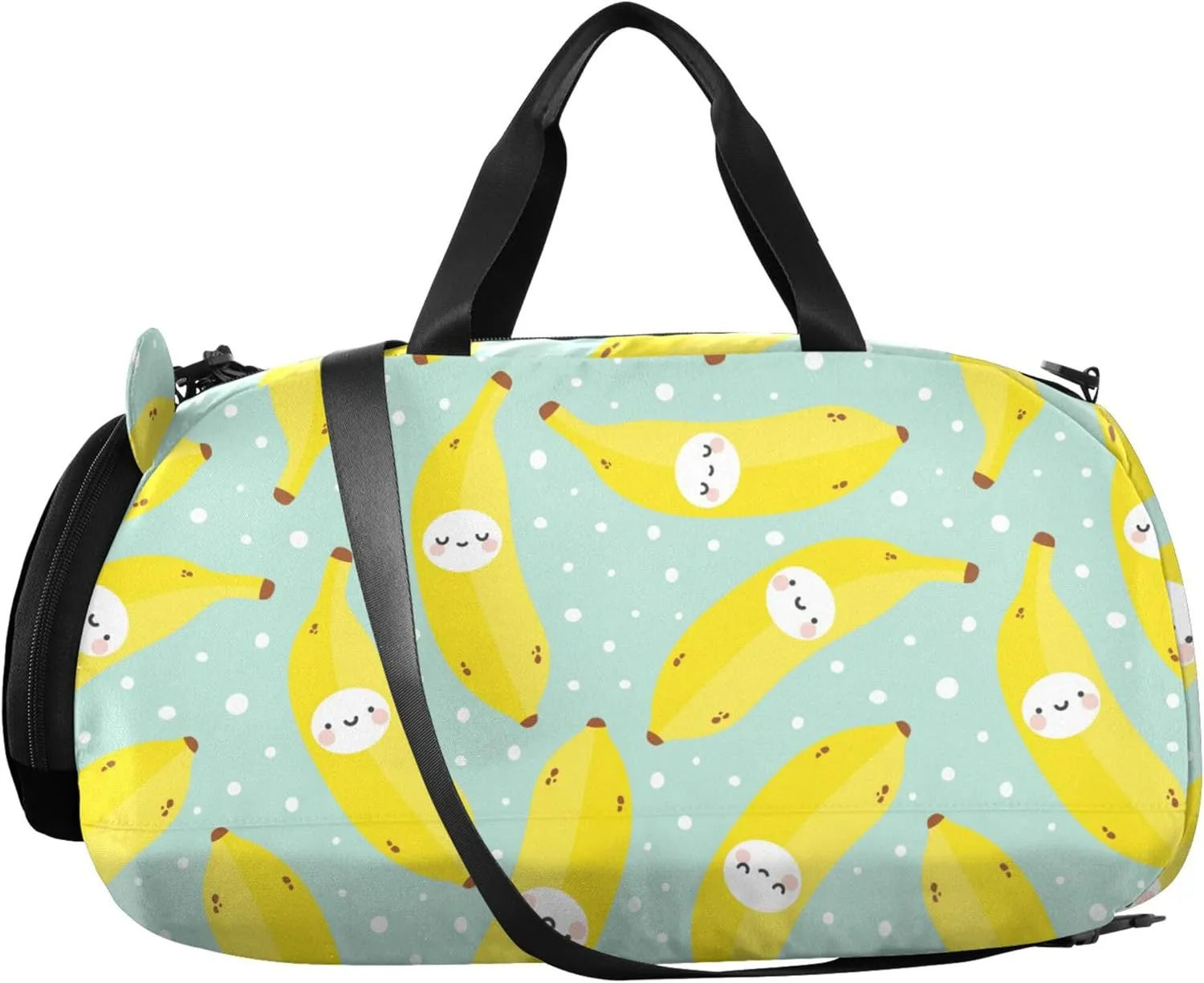 Cute Bananas Duffel Bag with Shoes Compartment Multifunctional Sports Bag Travel Tote for Beach Swim Bags Pool Sports