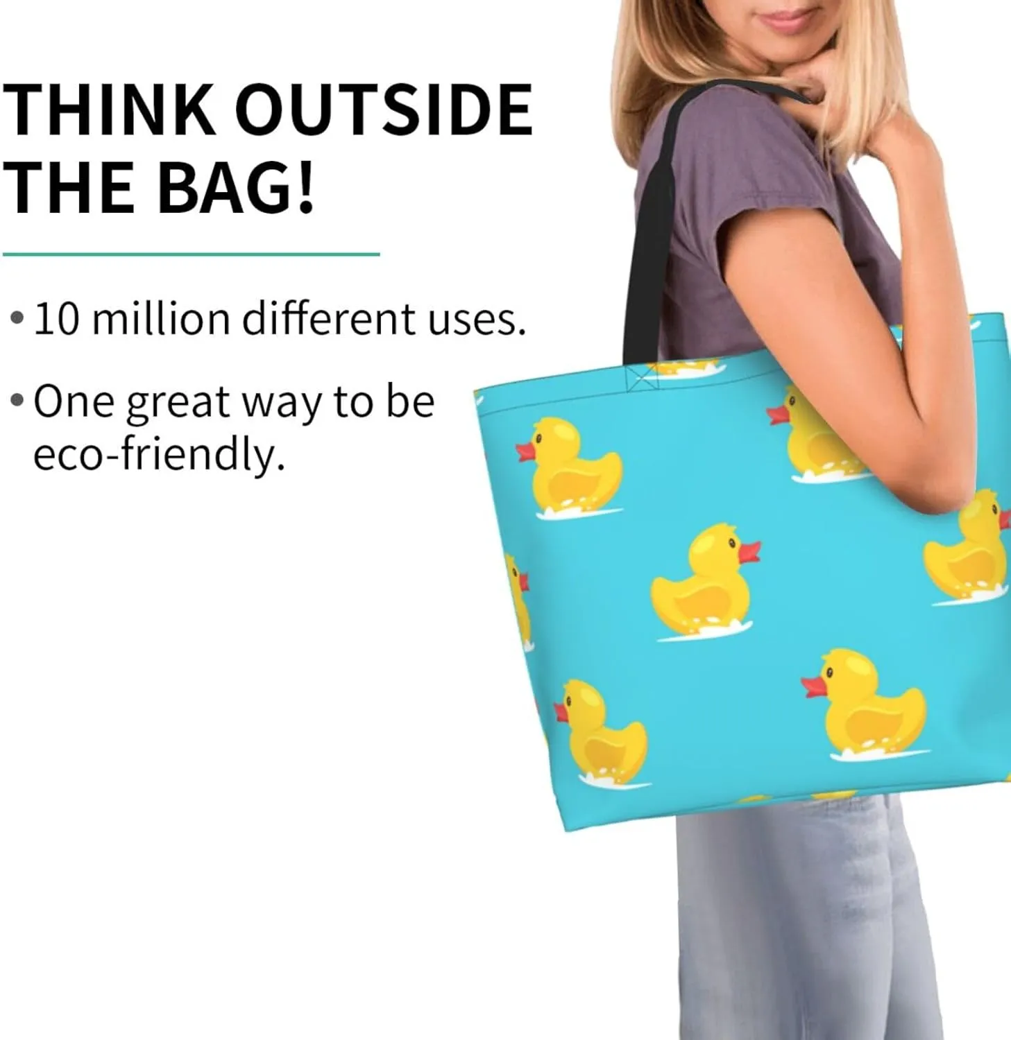 Cute Duck Grocery Bag Duck Shopping Bag Duck Handbag Bags Cute Tote Bag Animal Bag for Outdoor