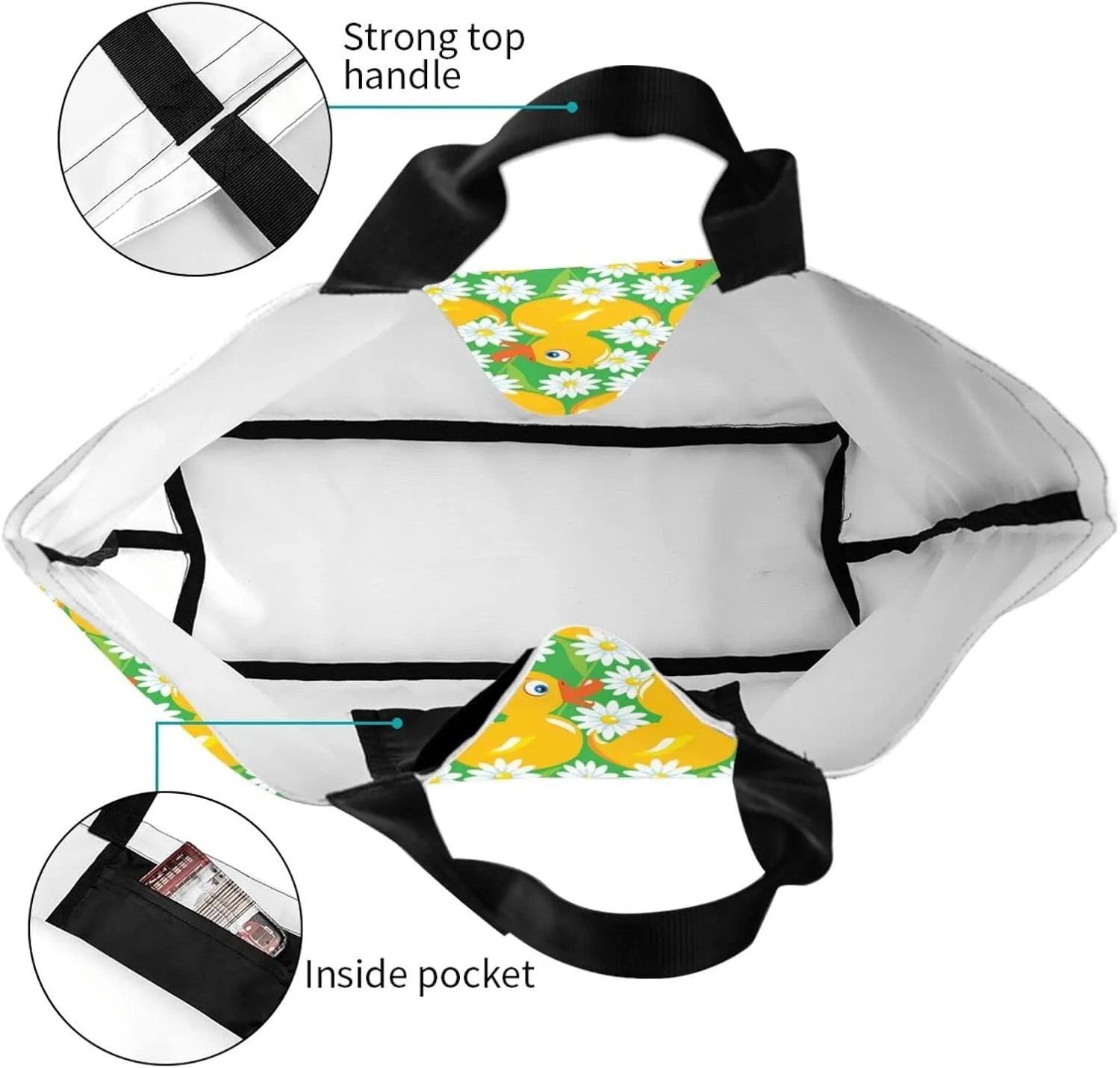 Cute Duck Grocery Bag Duck Shopping Bag Duck Handbag Bags Cute Tote Bag Animal Bag for Outdoor