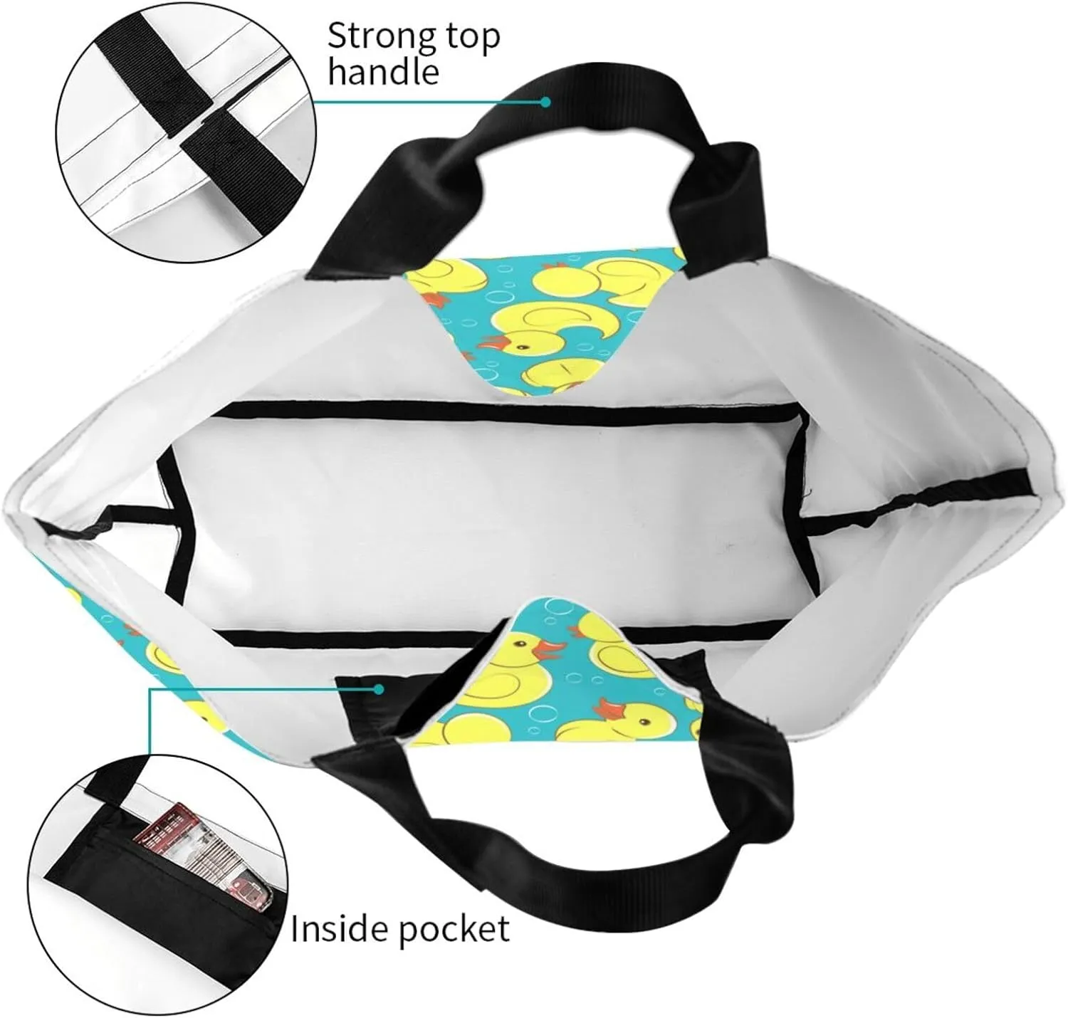 Cute Duck Grocery Bag Duck Shopping Bag Duck Handbag Bags Cute Tote Bag Animal Bag for Outdoor
