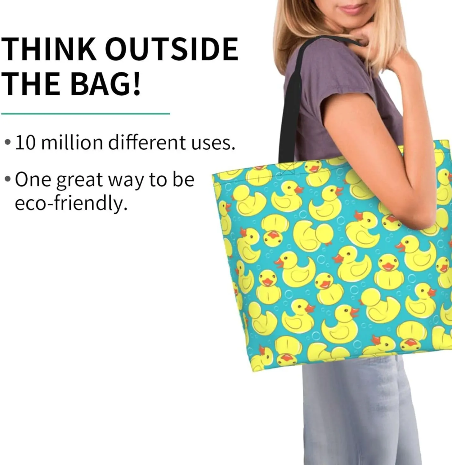 Cute Duck Grocery Bag Duck Shopping Bag Duck Handbag Bags Cute Tote Bag Animal Bag for Outdoor