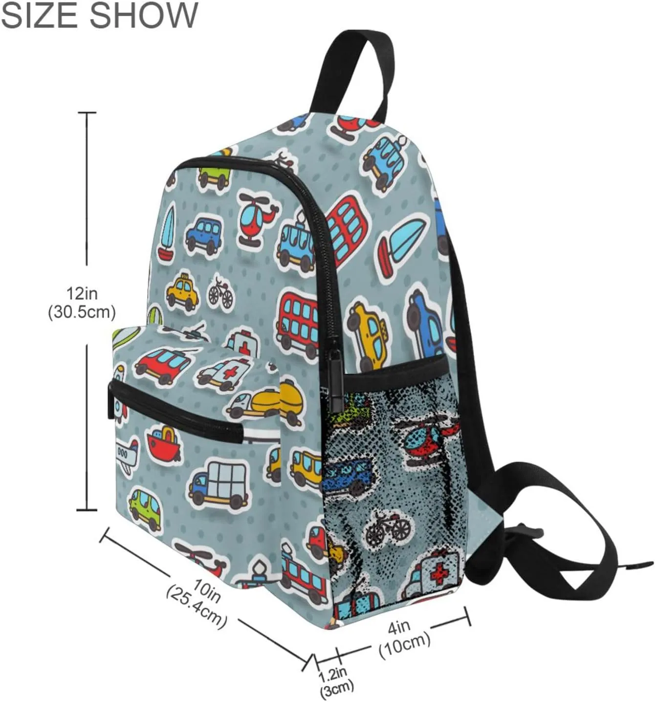 Cute Kids Back Pack Cartoon Cars Transport Pattern Todder Backpack Lightweight Preschool Kindergarten Book Bag Practical and Durable Daycare Bag for Travel,Toys