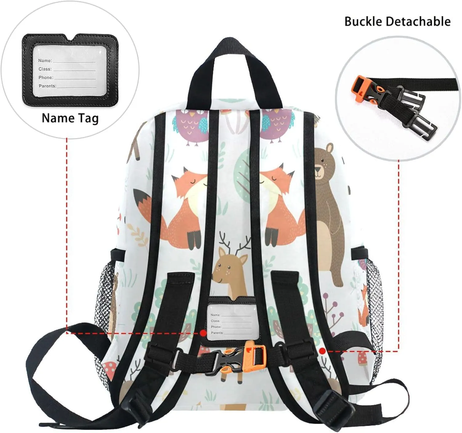 Cute Kids Back Pack Fox And Bear Todder Backpack Lightweight Preschool Kindergarten Book Bag Practical and Durable Daycare Bag for Travel,Toys