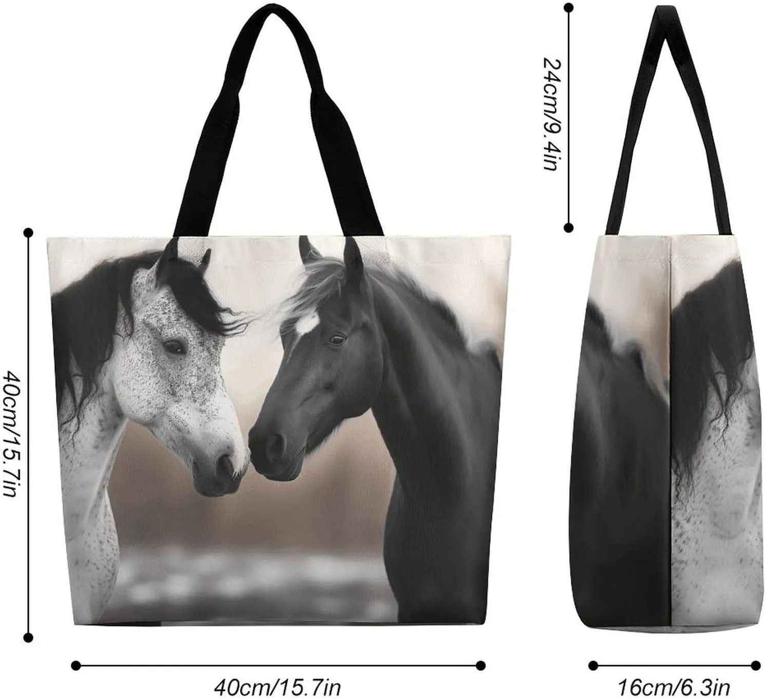 Cute Llama Floral Tote Bag for Women Reusable Grocery Shoulder Bag Shopping Bags for Travel, Groceries
