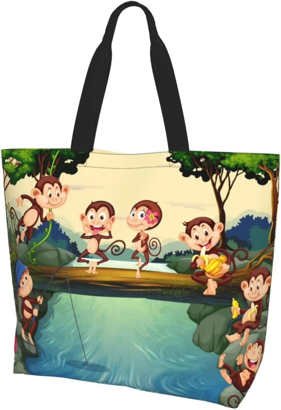Cute Monkey Grocery Bag Monkey Shoulder Bag Handbag Shopping Cute Grocery Bags Tote Bag Animal Bag