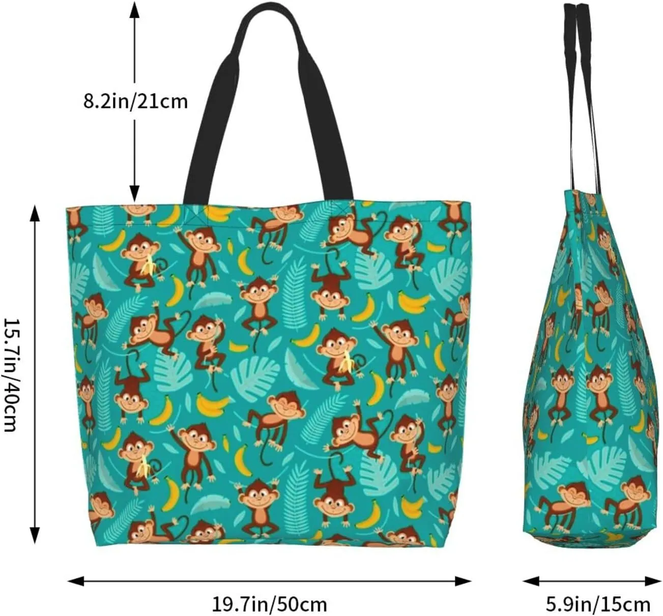 Cute Monkey Grocery Bag Monkey Shoulder Bag Handbag Shopping Cute Grocery Bags Tote Bag Animal Bag