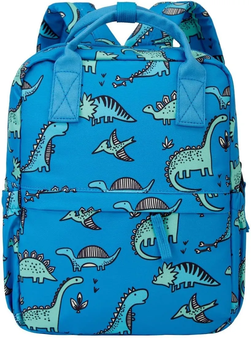 Cute Preschool Backpack Toddler School Book Bag for Girls Boys Kids Kindergarten Nursery Travel Bag with Chest Strap(12inch, Blue Dinosaur)