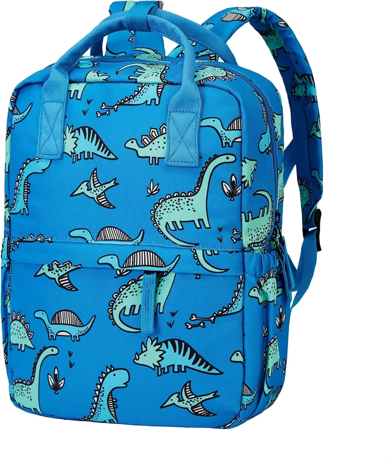 Cute Preschool Backpack Toddler School Book Bag for Girls Boys Kids Kindergarten Nursery Travel Bag with Chest Strap(12inch, Blue Dinosaur)