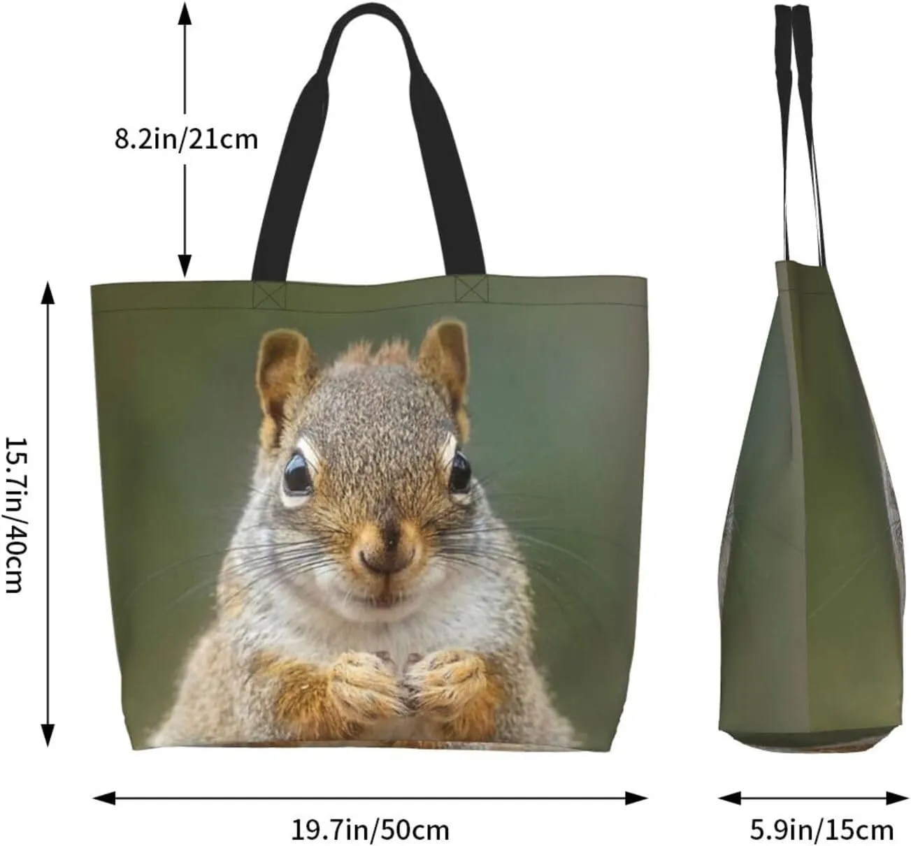 Cute Squirrel Grocery Bag Cute Shoulder Bag Handbag Shopping Squirrel Grocery Bags Tote Bag Canvas Bag